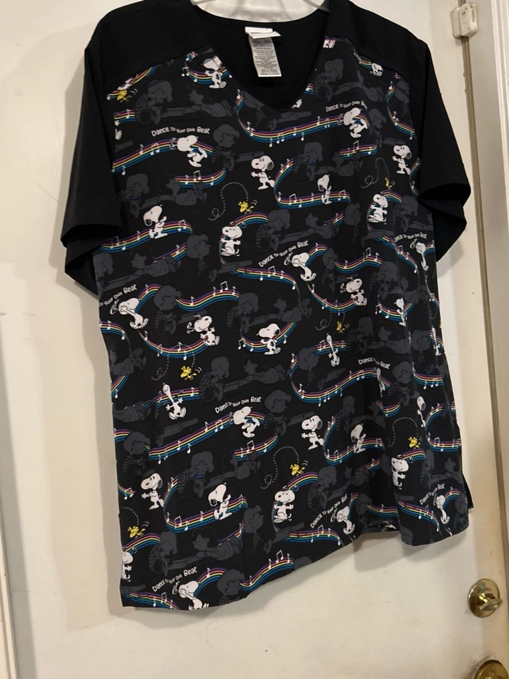 Peanuts Black Snoopy & Woodstock Musical Print Tunic